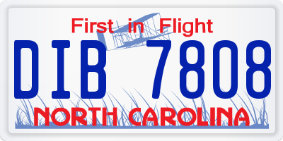 NC license plate DIB7808