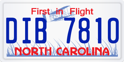 NC license plate DIB7810