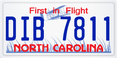 NC license plate DIB7811
