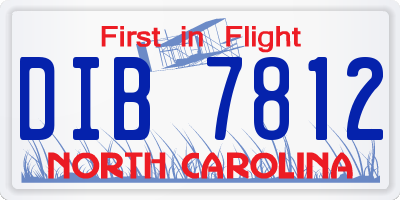 NC license plate DIB7812