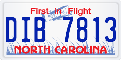 NC license plate DIB7813
