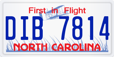 NC license plate DIB7814