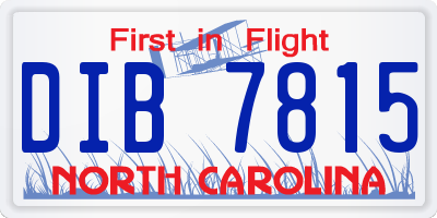 NC license plate DIB7815