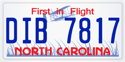 NC license plate DIB7817