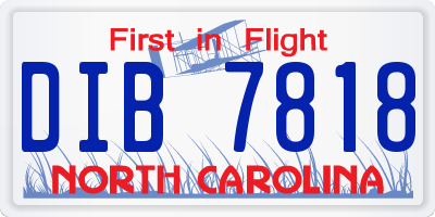 NC license plate DIB7818