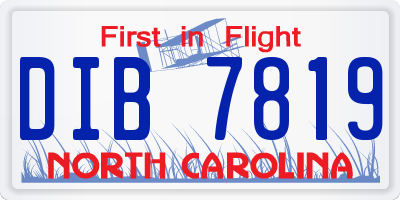 NC license plate DIB7819