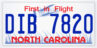 NC license plate DIB7820