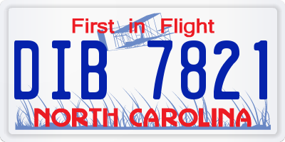 NC license plate DIB7821