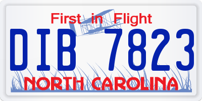 NC license plate DIB7823