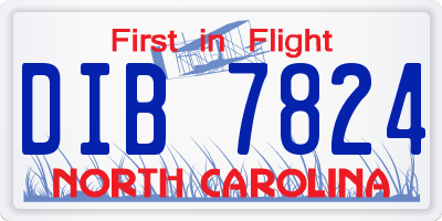 NC license plate DIB7824