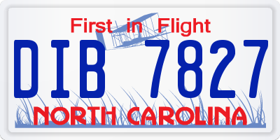 NC license plate DIB7827