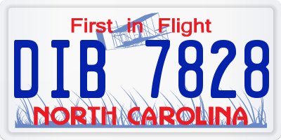 NC license plate DIB7828