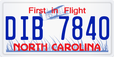 NC license plate DIB7840