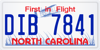 NC license plate DIB7841