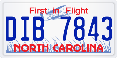 NC license plate DIB7843