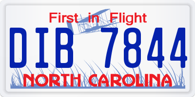 NC license plate DIB7844