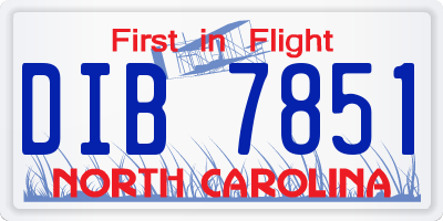 NC license plate DIB7851