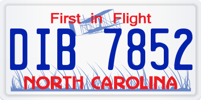 NC license plate DIB7852