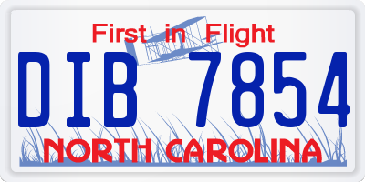 NC license plate DIB7854