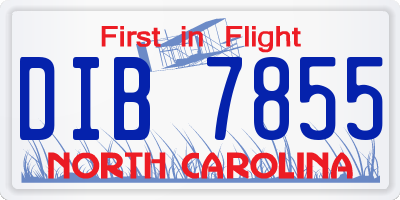NC license plate DIB7855