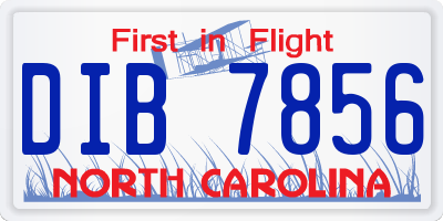 NC license plate DIB7856