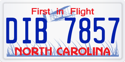 NC license plate DIB7857