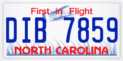 NC license plate DIB7859