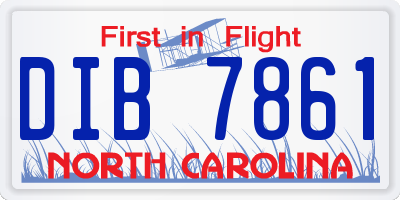 NC license plate DIB7861