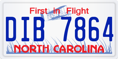 NC license plate DIB7864