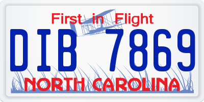NC license plate DIB7869