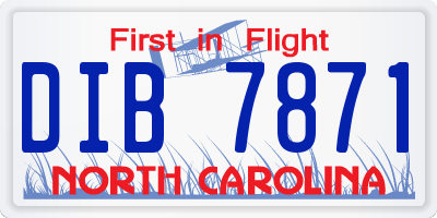 NC license plate DIB7871