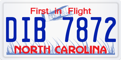 NC license plate DIB7872