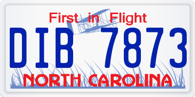 NC license plate DIB7873