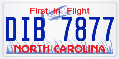 NC license plate DIB7877