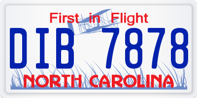 NC license plate DIB7878