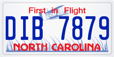 NC license plate DIB7879