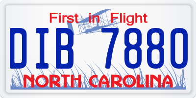 NC license plate DIB7880