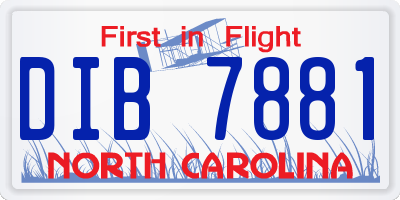 NC license plate DIB7881