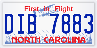NC license plate DIB7883