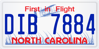 NC license plate DIB7884