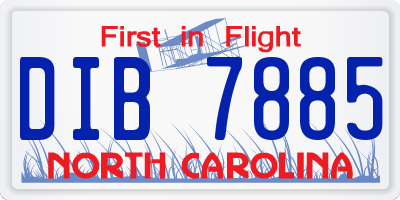 NC license plate DIB7885