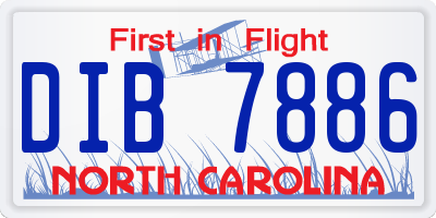 NC license plate DIB7886