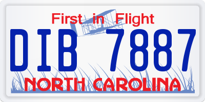 NC license plate DIB7887