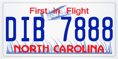 NC license plate DIB7888