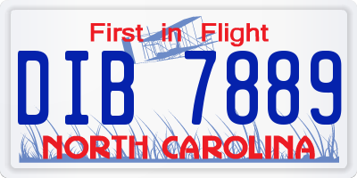 NC license plate DIB7889