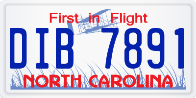 NC license plate DIB7891