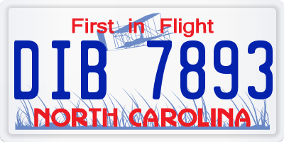 NC license plate DIB7893