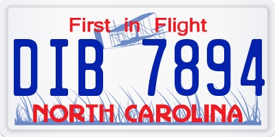 NC license plate DIB7894