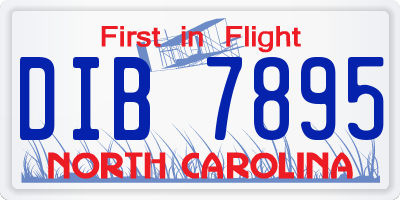 NC license plate DIB7895
