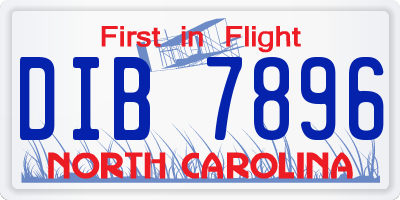 NC license plate DIB7896